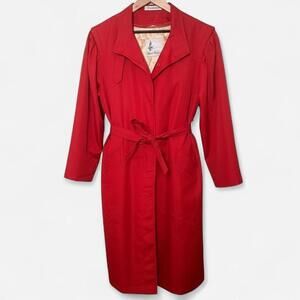 Misty Harbor Trench Coat Women’s 12 Vintage 80s Belted Puff Sleeve